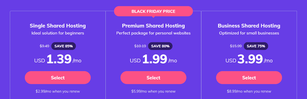 hostinger black friday price